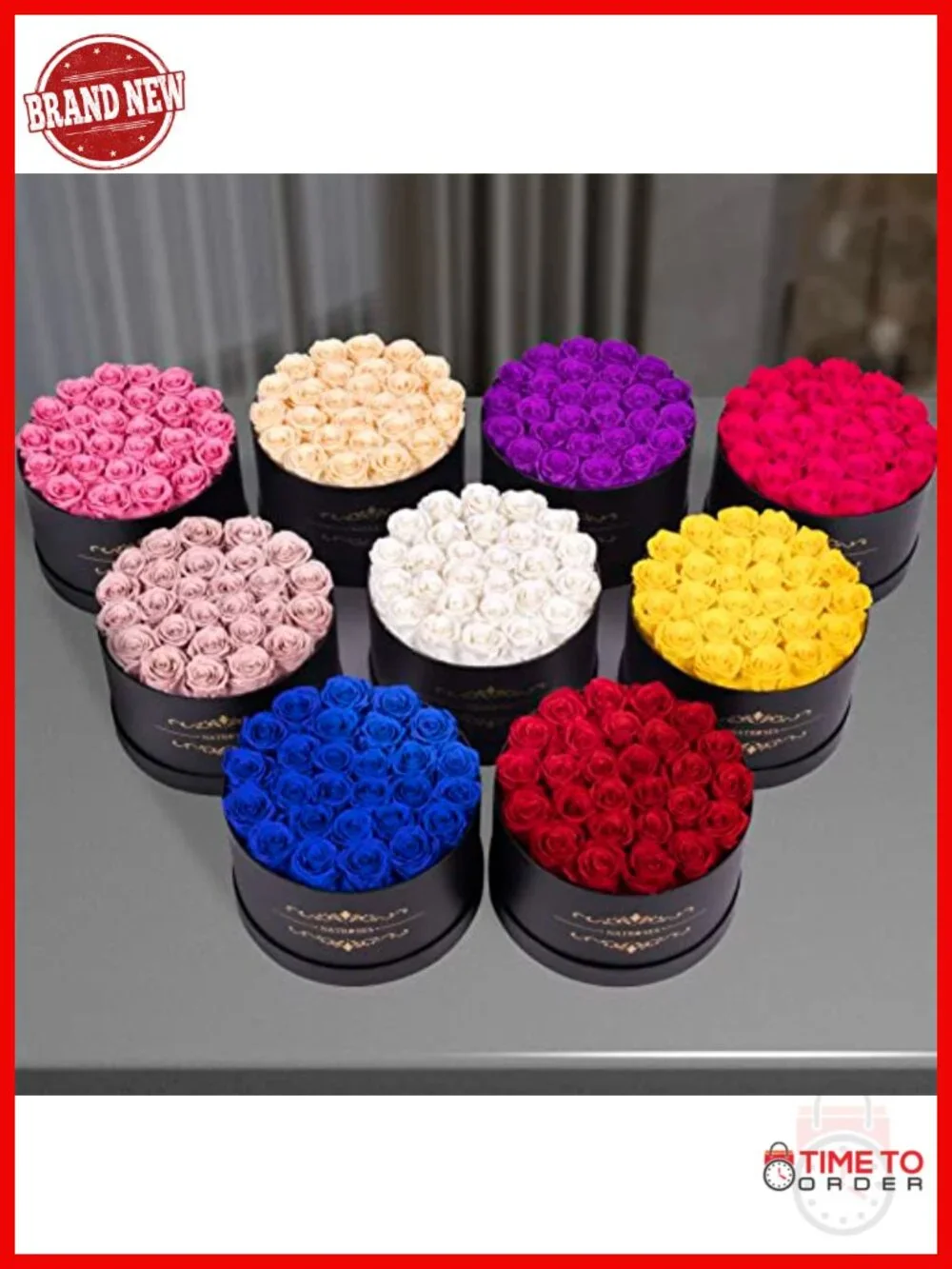 27 Preserved Real Roses in Luxury Box, Forever Rose Gift